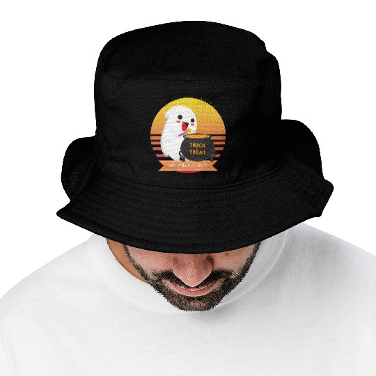 Halloween Cute Ghost Witching Hour Trick Or Treat Bucket Hats