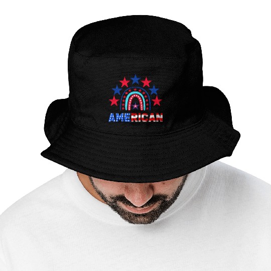 American Independence Day Love America Patriot Bucket Hats