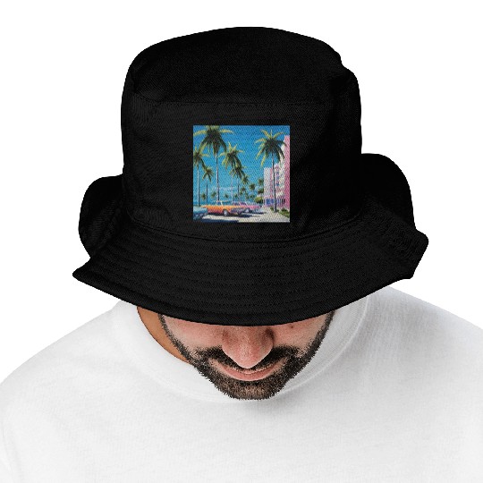 1980s Miami Beach Retro Hiroshi Nagai Bucket Hats