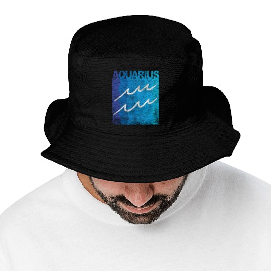Zodiac Symbol Sign Aquarius Bucket Hats