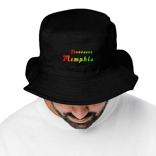 Memphis Tennessee rainbow design Bucket Hats