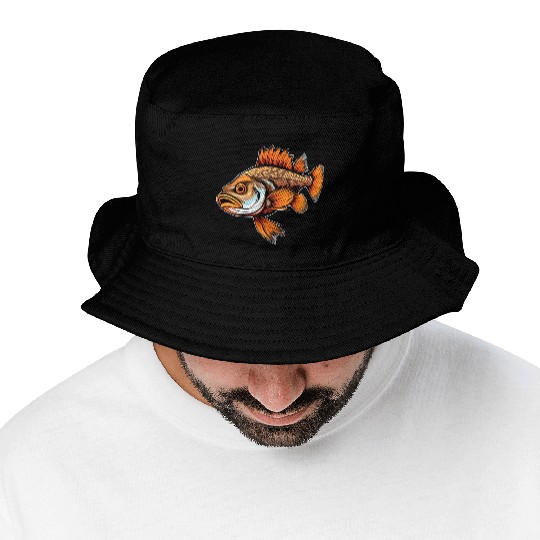 Pikeperch Fish - Nature Connected Fishing Design Bucket Hats