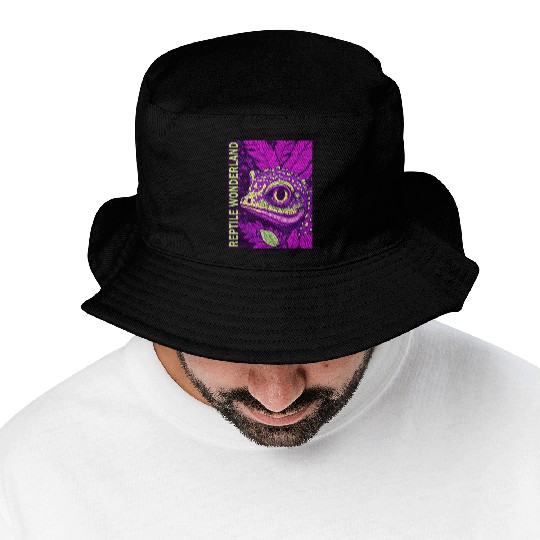 Psychedelic Reptile Wonderland Retro Designs 10 Bucket Hats