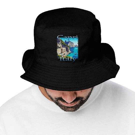 Italy Capri Campania Unique Design Bucket Hats