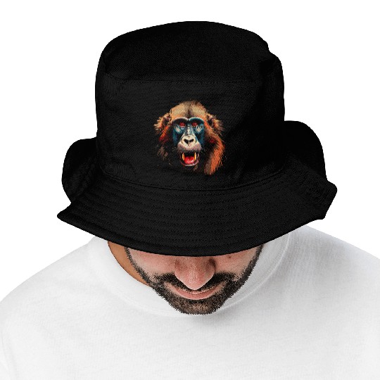 Baboon Monkey Lover Wildlife Animal Zookeeper Bucket Hats