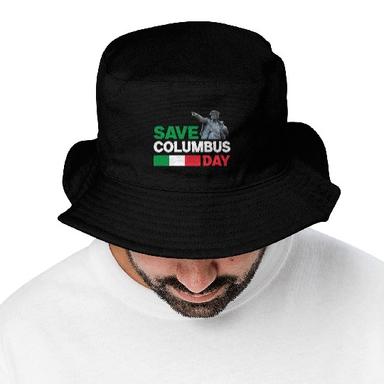 Christopher Columbus Day Italian Pride , Save Colu Bucket Hats