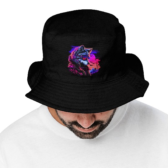 Midnight Synth Serenade Bucket Hats