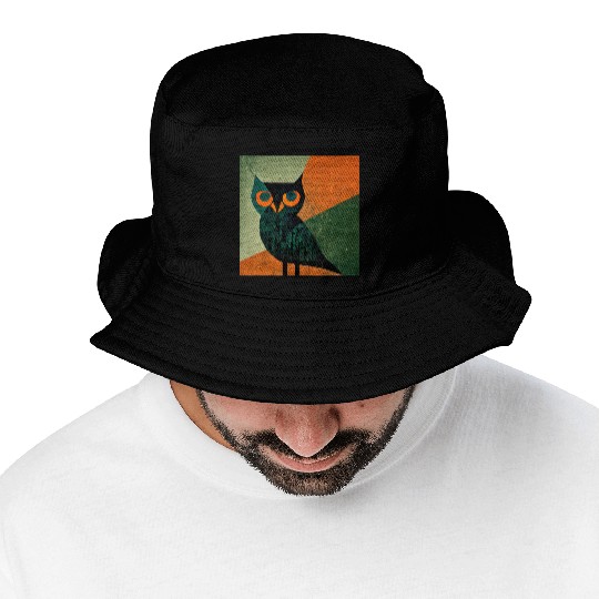 Mod Owl: Orange Beak Owl Bucket Hats