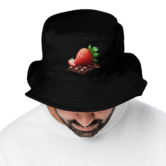Sweet Temptation: Strawberry Meets Dark Chocolate Bucket Hats
