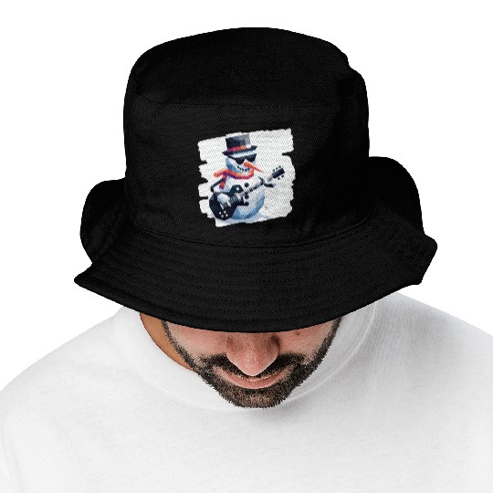 Rockstar snowman Bucket Hats