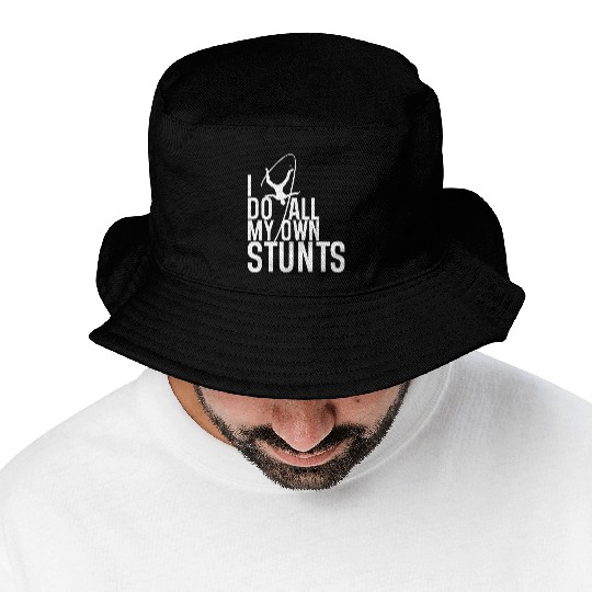 "I Do My Own Stunts" Daredevil Design Bucket Hats