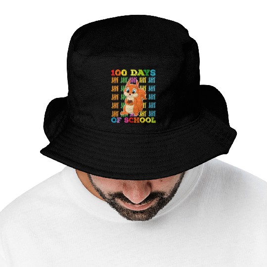 100 Days Of School Squirrel Teacher Bucket Hats