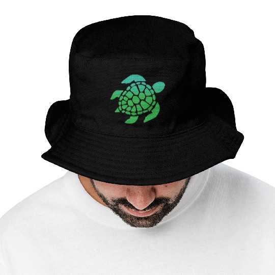 Green Sea Turtle Ocean Swimming Bucket Hats