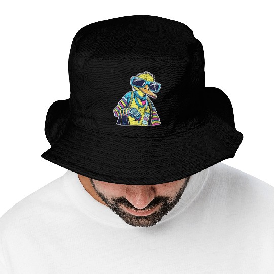 Punk Duck Duckling Punk Rocker Bucket Hats