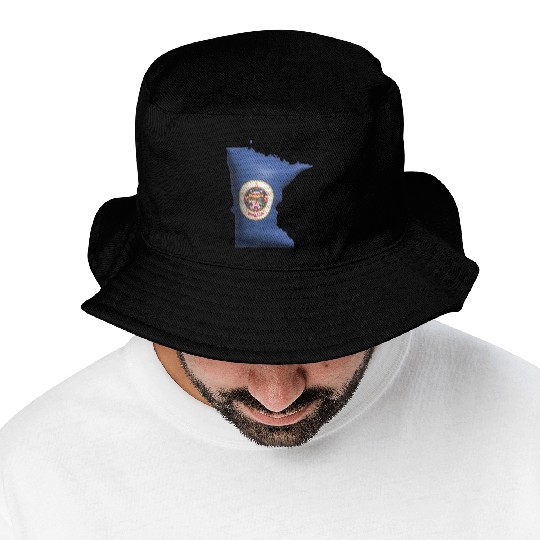 Minnesota - 3D Flag Map Bucket Hats