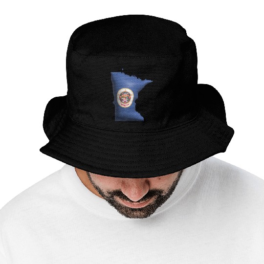 Minnesota - 3D Flag Map Bucket Hats