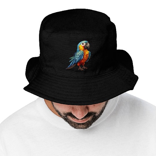 Macaw Parrot for a Bird Lover Animal Lover Bucket Hats
