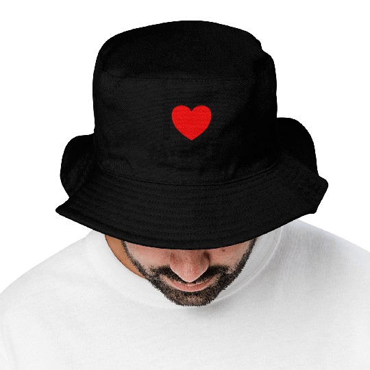 I Love Myself Red Heart Self Love Affirmation Bucket Hats