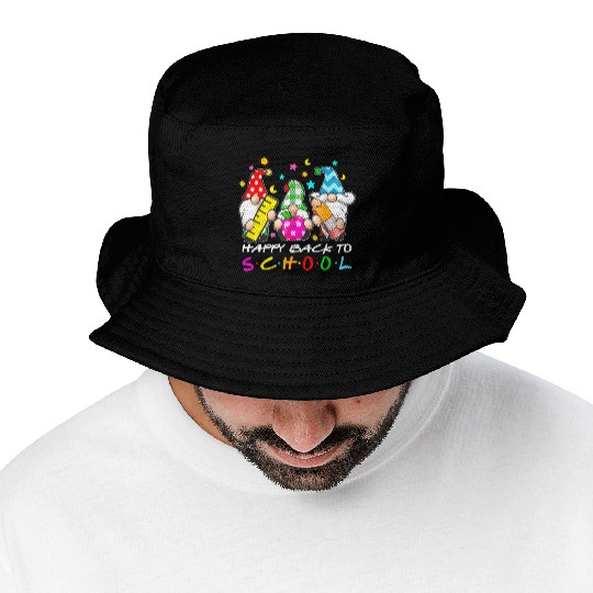 Gnomes Happy Back To School Teachers Student Bucket Hats
