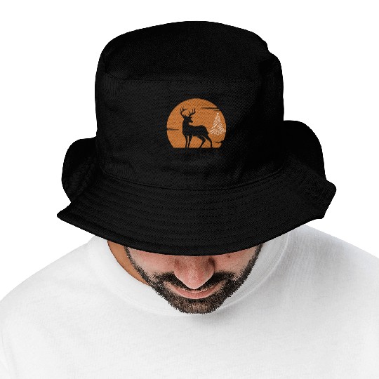 The Reindeer Merry Christmas DESIGN Bucket Hats