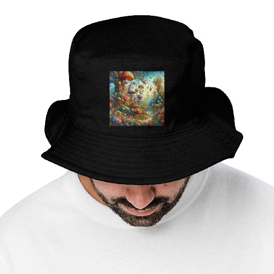 Enchanted Garden Wonders A Fantasy Garden Bucket Hats