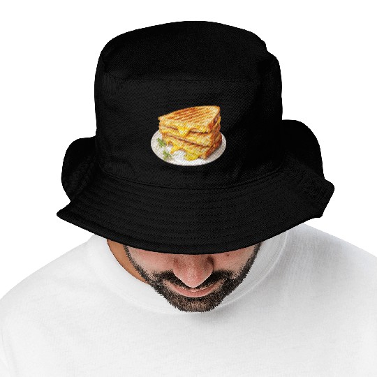 Plate of Grilled Cheese Sandwich Bucket Hats