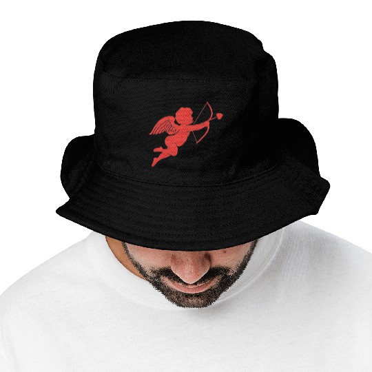 A cupid angel with a bow and arrow Bucket Hats