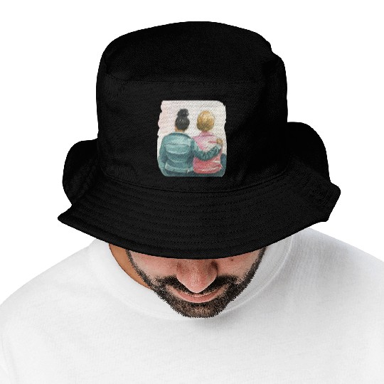 Watercolor Lesbian Couple Bucket Hats