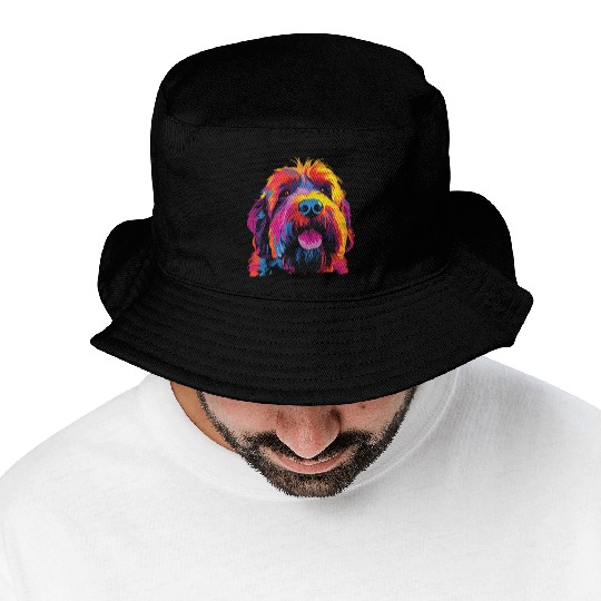Colorful Russian Black Terrier Bucket Hats