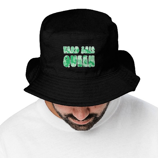 Yard Sale Queen green camo Bucket Hats