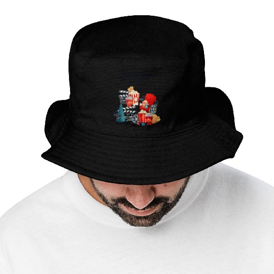 Popcorn Vintage Movie Night Bucket Hats