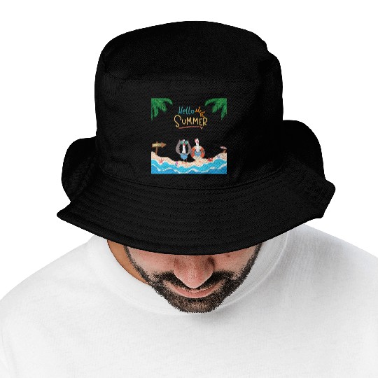 beach lobster Bucket Hats