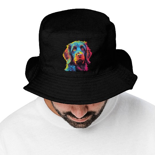 Watercolor Colorful Griffon Korthals Bucket Hats