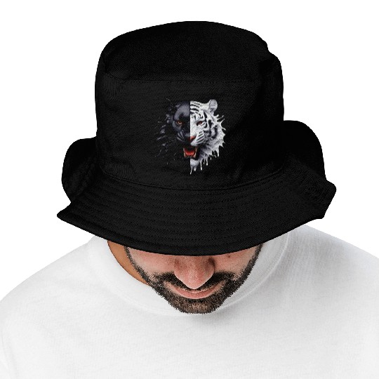 3D realistic black panther & Leopart Design Bucket Hats