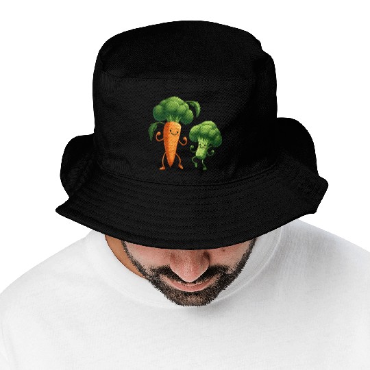 Carrot Dancing with Broccoli Bucket Hats