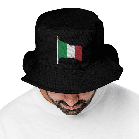 italy flag Bucket Hats