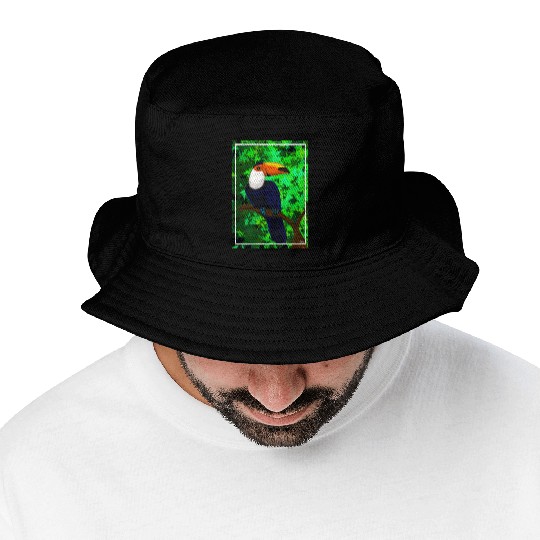 Bird Art Painting Bucket Hats