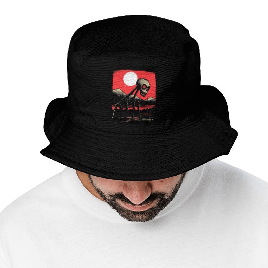 Japan Red Sun Horror: Skull Creature Bucket Hats