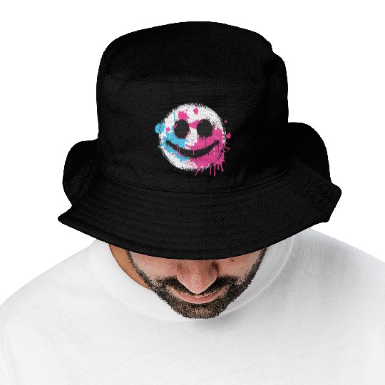 Graffiti Smiley Face - Urban Street Art Bucket Hats