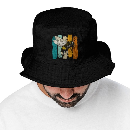 Honey Bee Nature Flowers Bees Bucket Hats