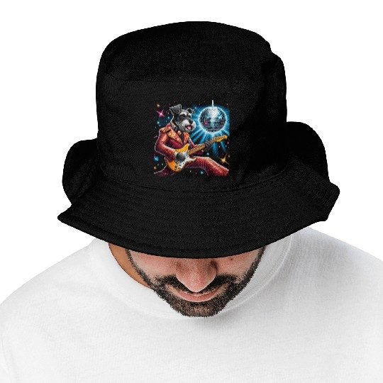 Disco Miniature Schnauzer dog Bucket Hats