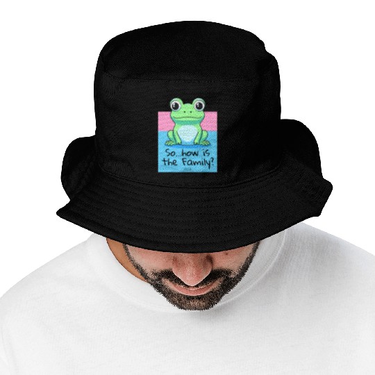 "How's the Family?" Asks a Friendly Frog Bucket Hats