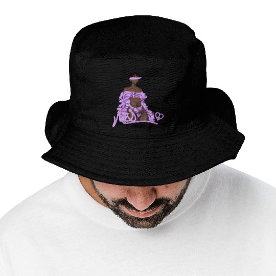 Body Of Art - Roses: Ebony On Purple Bucket Hats
