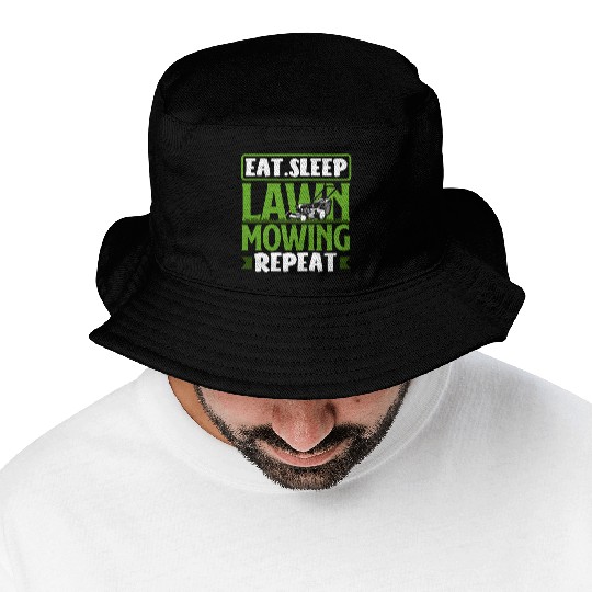 Eating Sleeping Lawn Mowing Landscaper Gardener Bucket Hats