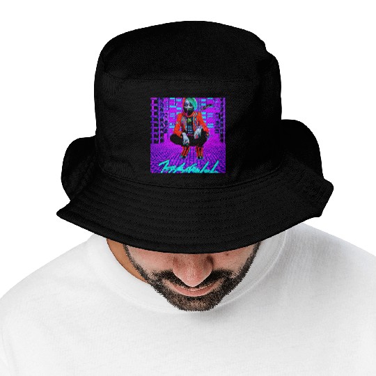 Urban Punk Aesthetic Neon Art with Bold Colors Bucket Hats