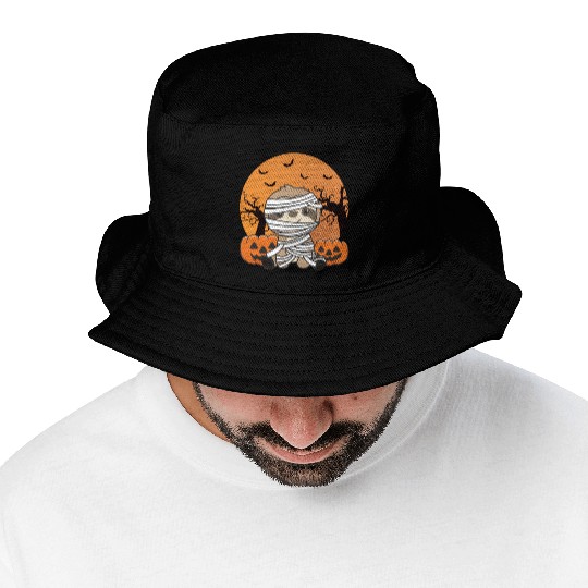 Sloth Mummy Pumpkin Sloths Happy Halloween Bucket Hats