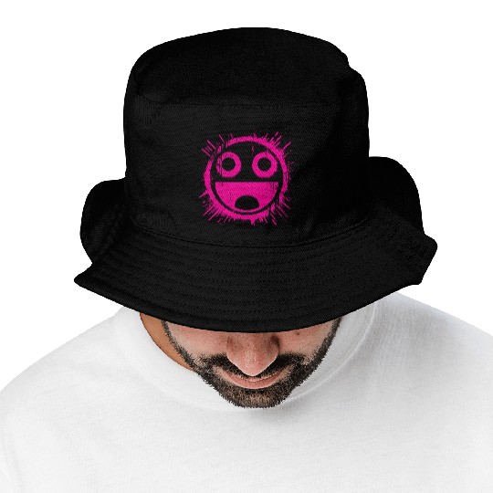 Pink Joyful Face Bucket Hats