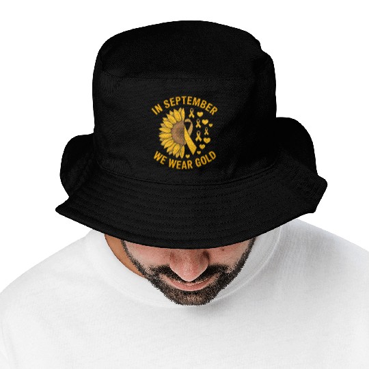 September We Wear Gold Childhood Cancer Awareness Bucket Hats