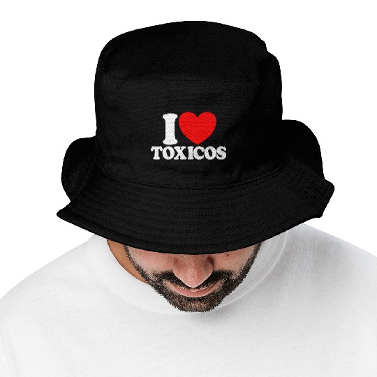 I Love Toxicos Red Heart Toxic Latino Women's Bucket Hats