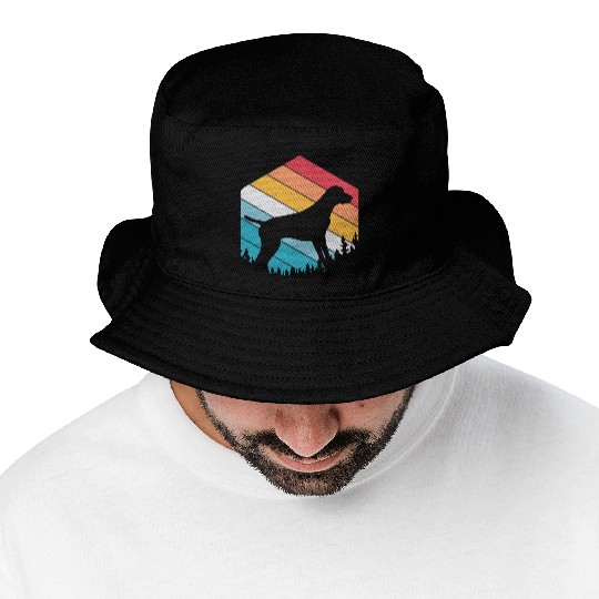Retro Dog Silhouette German Shorthaired Pointer Bucket Hats
